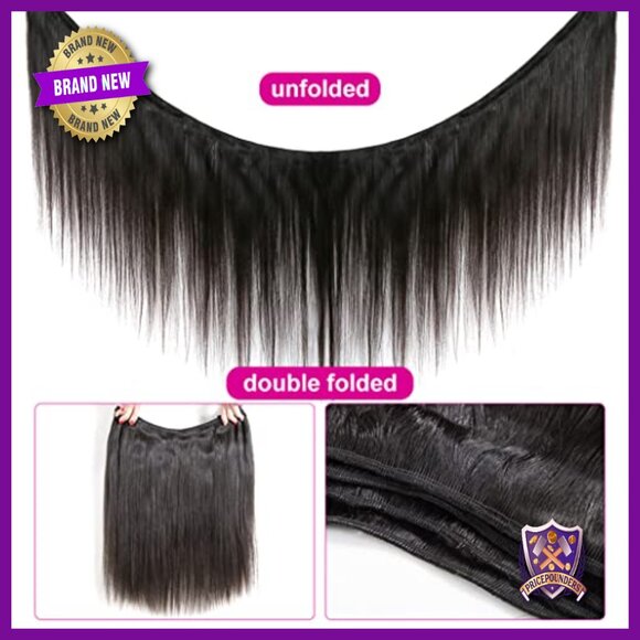 Brazilian Virgin Human Hair Extensions 4 Bundles 22-28 Inch Straight